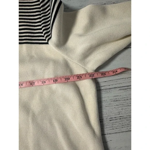 TALBOTS WOMAN Sz 2X Zip Front Cardigan‎ Sweater Black Ivory Preppy Business - Picture 3 of 7